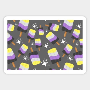 Seamless Reapeating Non-Binary Pride Flag Ice Pop Pattern Magnet